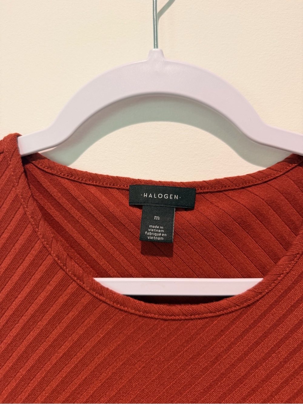 Halogen Ribbed Sleeveless Tank Top - Rust Red - Picture 3 of 3